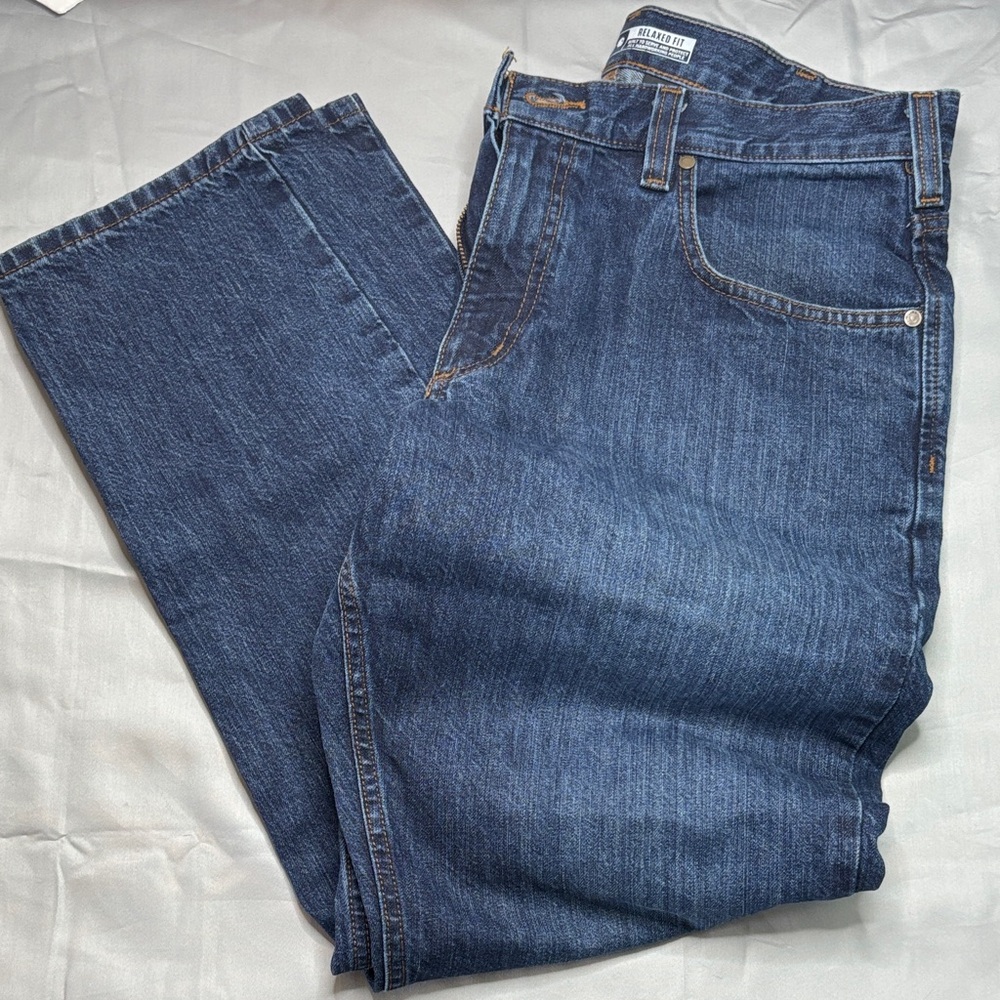 Carhartt Men's Relaxed Fit Jeans in Dark Blue Denim 34x32